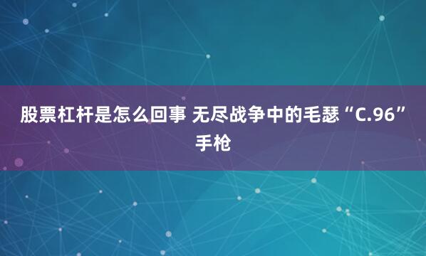 股票杠杆是怎么回事 无尽战争中的毛瑟“C.96”手枪