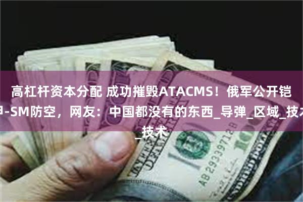高杠杆资本分配 成功摧毁ATACMS！俄军公开铠甲-SM防空，网友：中国都没有的东西_导弹_区域_技术