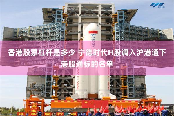 香港股票杠杆是多少 宁德时代H股调入沪港通下港股通标的名单